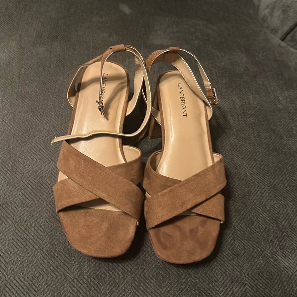 Brown suede heels